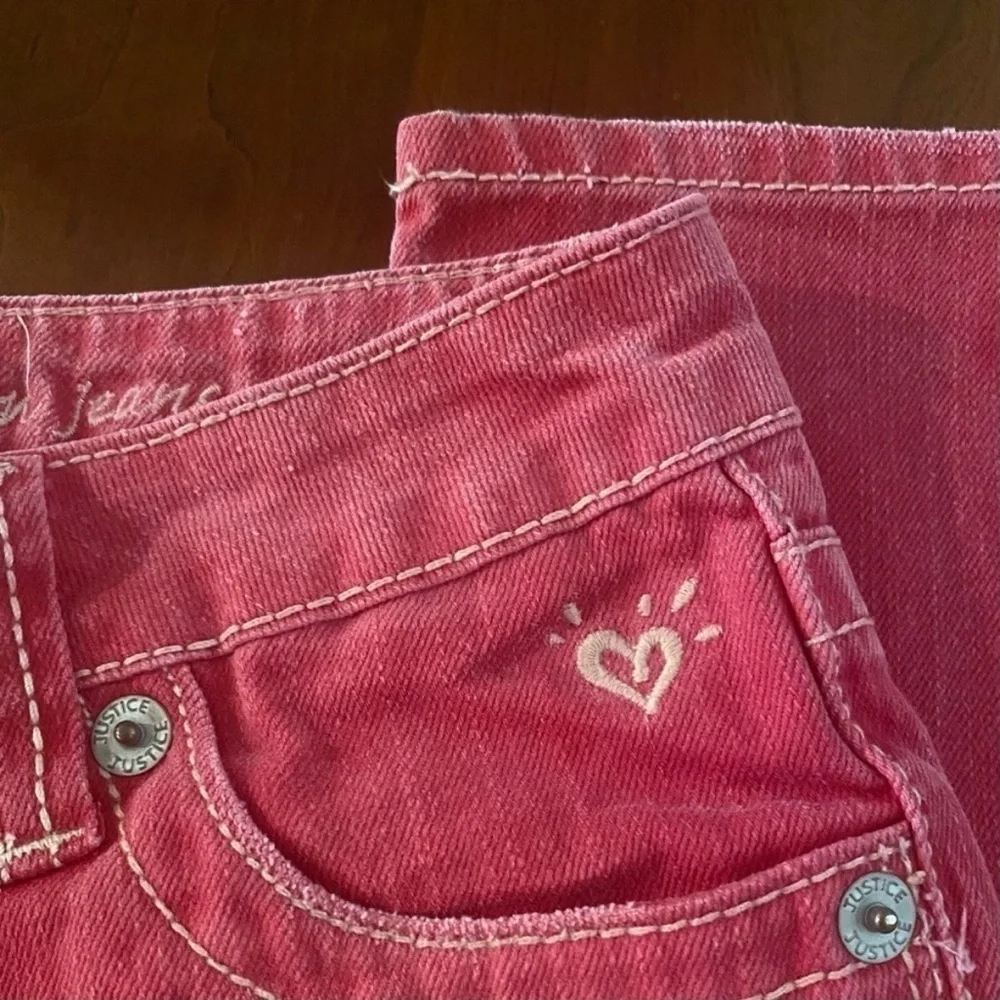 Justice Girls Denim Shorts and Red Jeans Set, 2 pair, Size 12
